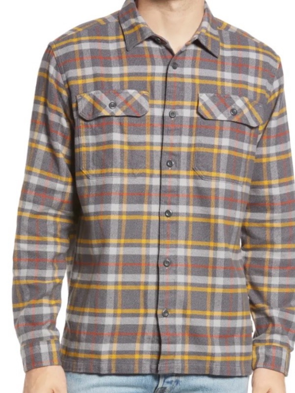 PATAGONIA — Men’s Fjord Organic Cotton Flannel Shirt, Size Medium